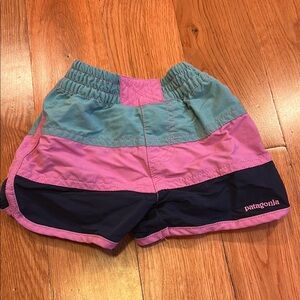 Patagonia Kids Colorblock Shorts - Pink, Blue, Green